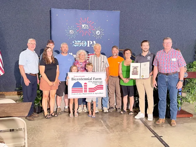Marking a milestone: State ag department recognizes Centre County farm as Bicentennial Farm